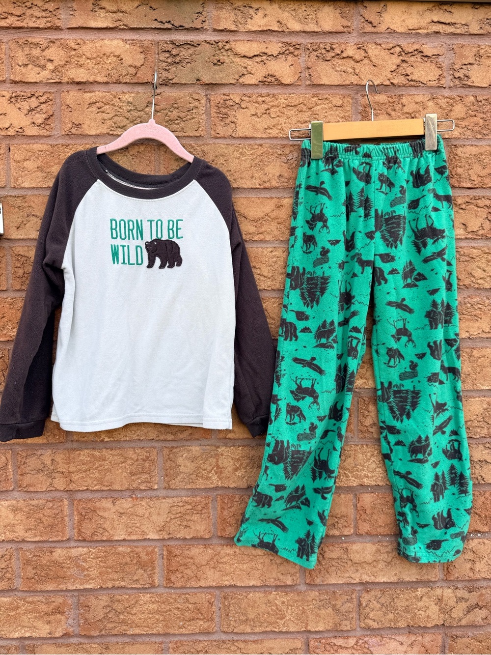 🌿10/$25 • Carters ‘Born To Be Wild' Green Bear Pajama Set